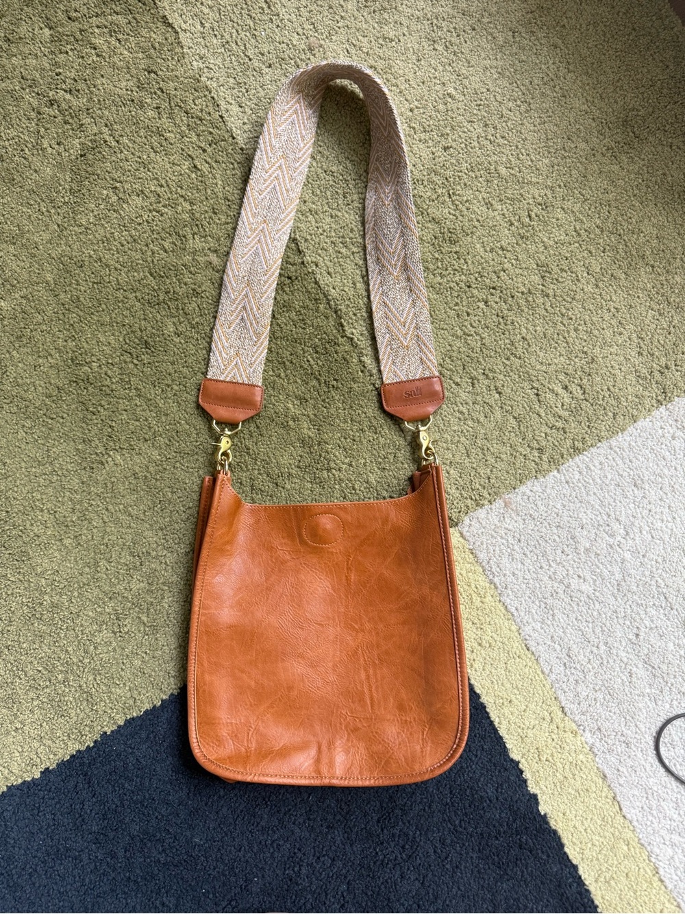Salt Purse Strap with Tan Crossbody Bag